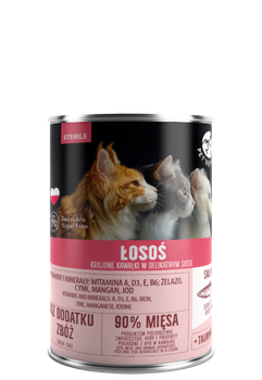 PetRepublic Lonchas de Salmón en Salsa Delicada para Gatos Esterilizados 10x400g