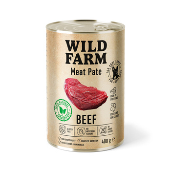 Wild Farm Pate Beef 400g comida para perros sin gluten