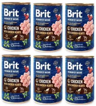 Brit Premium by Nature Chicken With Chicken Hearts 6x400g