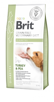 Brit Grain Free Veterinary Diet Diabetes para perros Pavo con guisantes 12kg