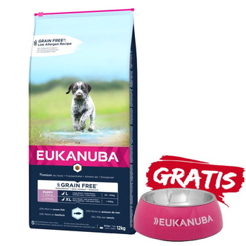 EUKANUBA Puppy&Junior Razas Grandes Grain Free 12kg + ¡Cuenco GRATIS!