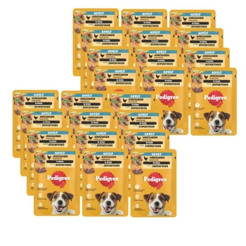 Pedigree Comida Húmeda para Perros Adultos con Pollo y Verduras en Salsa 24x100g