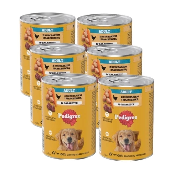 Pedigree Comida húmeda para perros adultos con pollo y verduras en gelatina 6x400g