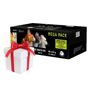 PetRepublic comida húmeda para gatos trozos en salsa delicada MIX sabores carne y pescado 48x85g + ¡Sorpresa gratis para el gato!