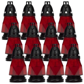 LUKS Vela funeraria roja 159KT 16,5 cm 12 unidades