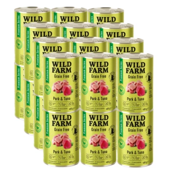 WILD FARM Premium Grain Free Cerdo y Atún 24x400g - pienso sin cereales para gatos