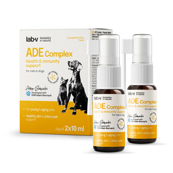 Lab-v ADE Complex - Complejo de vitaminas A, D y E en spray para perros y gatos 2 x 10ml