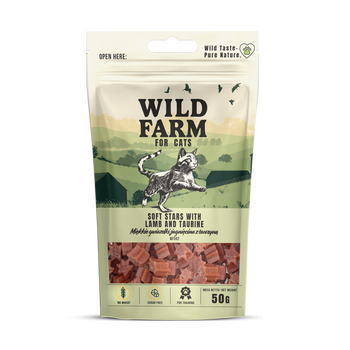 WILD FARM estrellas de cordero con taurina 50g golosinas para gatos