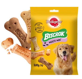 Pedigree Biscrok Cube Cookies para perros adultos con cordero, pollo y ternera 200g