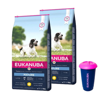 Eukanuba Thriving Mature Razas Medianas 2x3kg + Contenedor de comida de 4,5 kg GRATIS