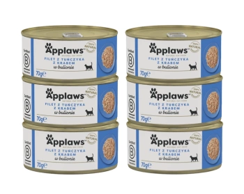 APPLAWS Filete de Atún con Cangrejo en Caldo Lata 6x70g