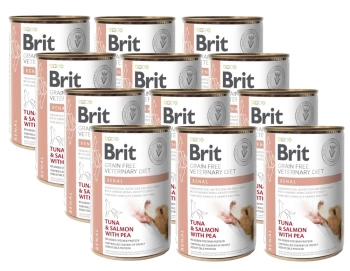Brit Grain Free Veterinary Diet Perro Renal Atún, Salmón y Guisantes 12x400g