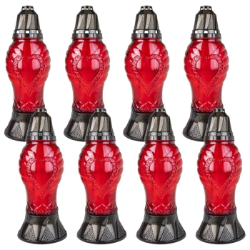 LUKS Vela funeraria roja 343KT 30 cm 8 unidades