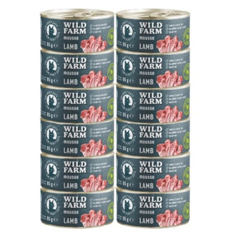 WILD FARM Mousse Cordero 12x80g - mousse sin cereales para gatos
