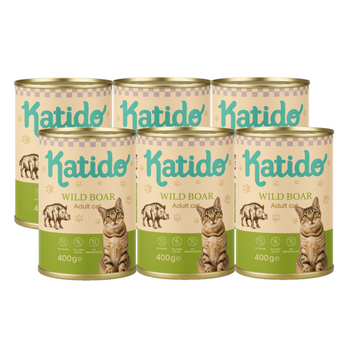Katido Comida húmeda para gatos con jabalí 6x400g
