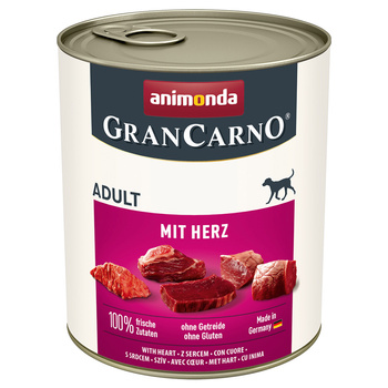 ANIMONDA GranCarno sabor Perro Adulto: con corazones 12x800g