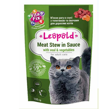 Leopold Estofado de ternera en salsa con verduras para gatos 12x100g