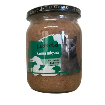 Pienso Leopold con verduras para gatos 500g (Tarro)