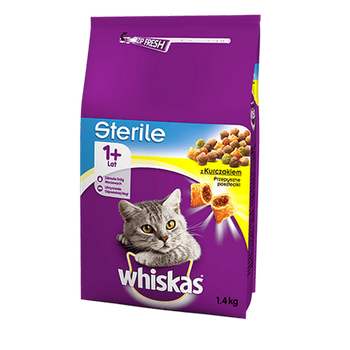 WHISKAS Sterile Comida Seca para Gatos 1+ Después de la Esterilización con Pollo 1.4kg