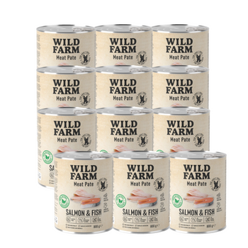 WILD FARM Pate Salmon&Fish 12x800g comida para perros sin gluten