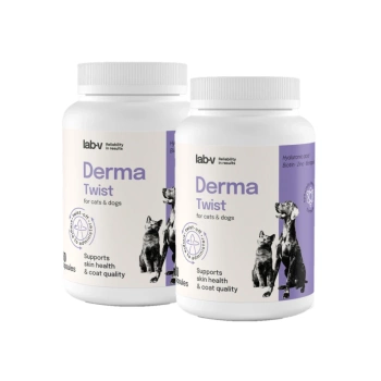 Lab-v Derma Twist: refuerzo para la piel, el pelaje y la barrera protectora de perros y gatos 2x(60 cápsulas twist-off)
