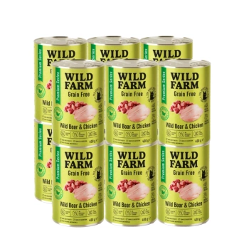 WILD FARM Premium Grain Free Jabalí y Pollo 12x400g - pienso sin cereales para gatos