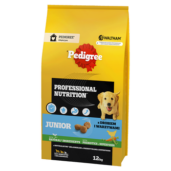 PEDIGREE® Junior Professional Nutrition 12 kg con ave y verduras - alimento completo seco para cachorros de razas grandes y medianas