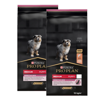Purina Pro Plan Cachorro Mediano Sensible Optiderma Salmón y Arroz 2x12kg