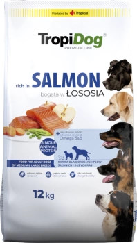 Tropidog Premium Adulto Razas Medianas y Grandes Salmón con Arroz 12kg