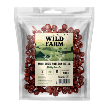 WILD FARM rollo de pato 500g golosinas para perros