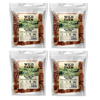 WILD FARM cordero y bacalao cubos suaves 4x500g golosinas para perros