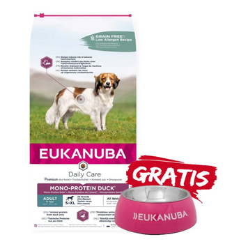 EUKANUBA-Adult Daily Care Pato monoproteico-12kg + ¡Cuenco GRATIS!