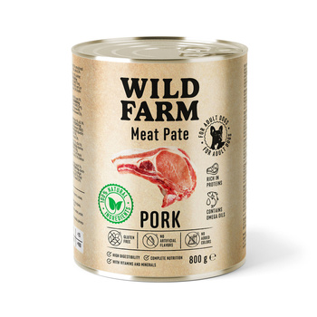 WILD FARM Pate Cerdo 800g comida para perros sin gluten