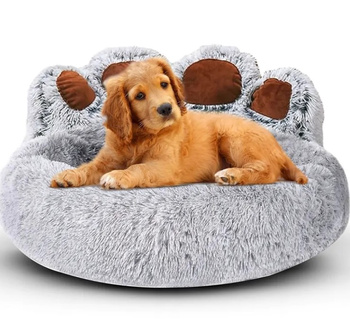 NUXIE® PREMIUM Cama para perro gato alfombra parque cama almohada suave shaggy xl 55 cm