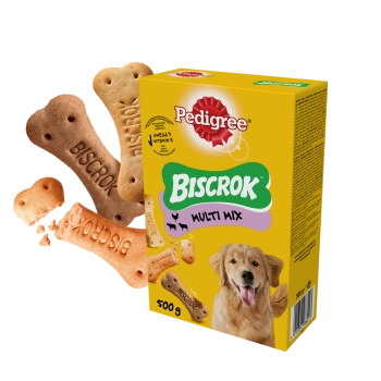 Pedigree Biscrok Cube Cookies para perros adultos con cordero, pollo y ternera 500g