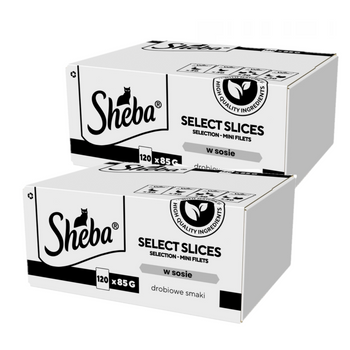 SHEBA Selection Select Slices Sabores de Aves bolsitas 240x85 g - alimento húmedo completo para gatos adultos, en salsa