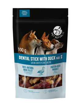 PetRepublic masticable dental con pato para perros 100g S
