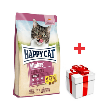 Happy Cat Minkas Geflügel Esterilizado con Aves 10kg + sorpresa para el gato