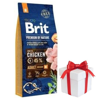 Brit Premium By Nature Adulto M con Pollo 15kg + ¡Sorpresa para el Perro GRATIS!