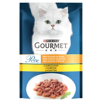 Purina Gourmet Perle pienso para gatos mini filetes en salsa con pollo 85g