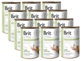 Brit Grain Free Veterinary Diet Diabetes para perros con cordero y guisantes 12x400g