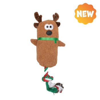 UNIQ PETS JUGUETE DE PELUCHE PARA PERROS SQUEAKIES juguete para tirar reno con chirriador 40 cm