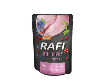 Dolina Noteci Rafi con pavo para perros 300g (Paquete negro)