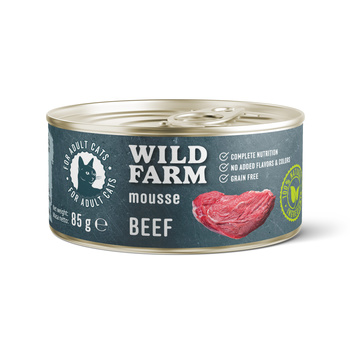 WILD FARM Mousse Beef 80g - mousse sin cereales para gatos