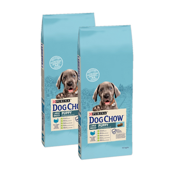 Purina Dog Chow Cachorro de raza grande con pavo 2x14kg