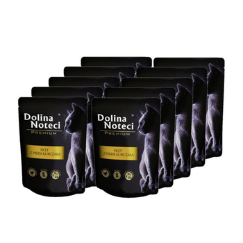 Dolina Noteci Premium para gatos Filete de pechuga de pollo en salsa 10x85g