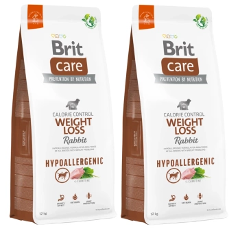 BRIT CARE Perro Hipoalergénico Pérdida de Peso Conejo 2x12kg