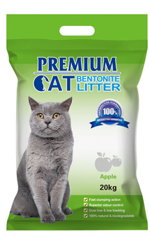Arena aglomerante de bentonita para gatos Premium - Manzana para gatos 20kg