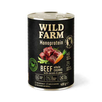 Wild Farm Monoprotein Beef 400g alimento hipoalergénico para perros