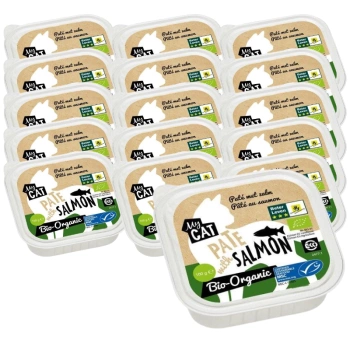 My Cat Bio Alimento orgánico para gatos adultos con sabor a salmón 16x100g